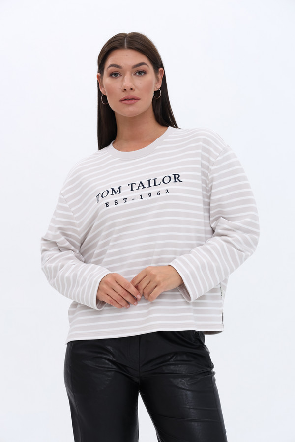 Пуловер Tom Tailor бежевого цвета