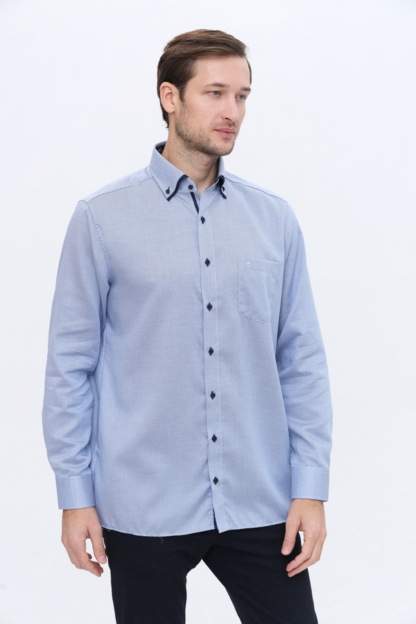 Рубашка с длинным рукавом Casa Moda, размер ворот 49, плечи 66, цвет голубой - фото 3