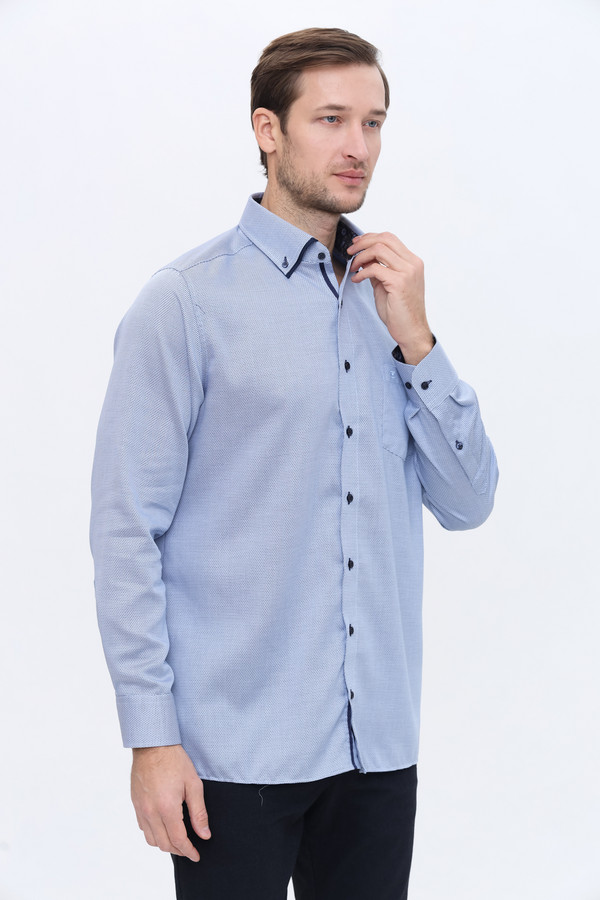 Рубашка с длинным рукавом Casa Moda, размер ворот 49, плечи 66, цвет голубой - фото 4
