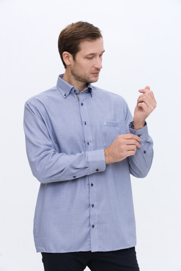 Рубашка с длинным рукавом Casa Moda, размер ворот 46, плечи 60, цвет синий