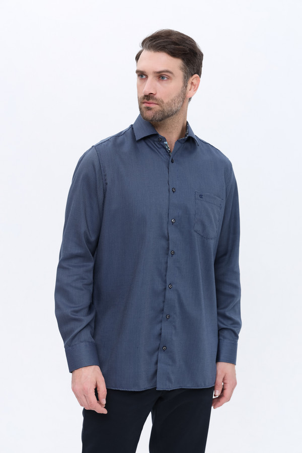 Рубашка с длинным рукавом Casa Moda, размер ворот 42, плечи 52, цвет синий - фото 3