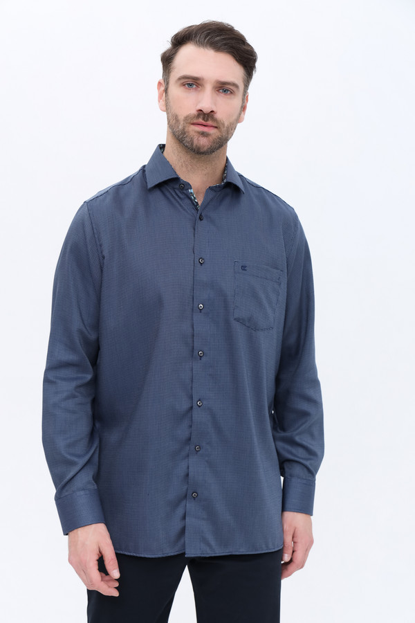Рубашка с длинным рукавом Casa Moda, размер ворот 42, плечи 52, цвет синий