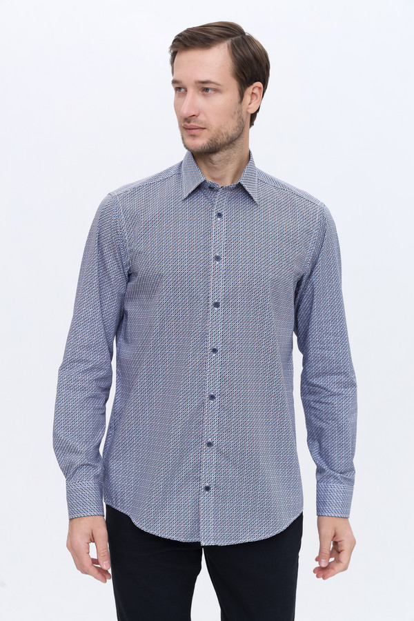 Рубашка с длинным рукавом Casa Moda, размер 54-56, цвет синий - фото 3