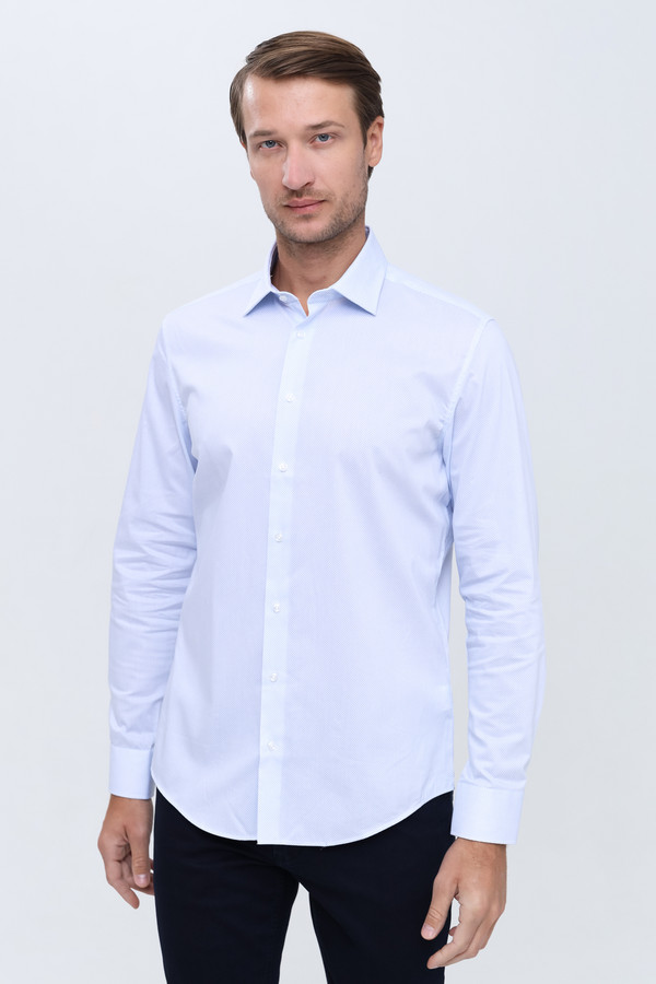 Рубашка с длинным рукавом Seidensticker, размер ворот 42, плечи 52, цвет голубой