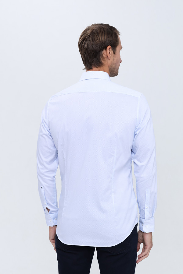 Рубашка с длинным рукавом Seidensticker, размер ворот 39, плечи 46, цвет голубой - фото 4
