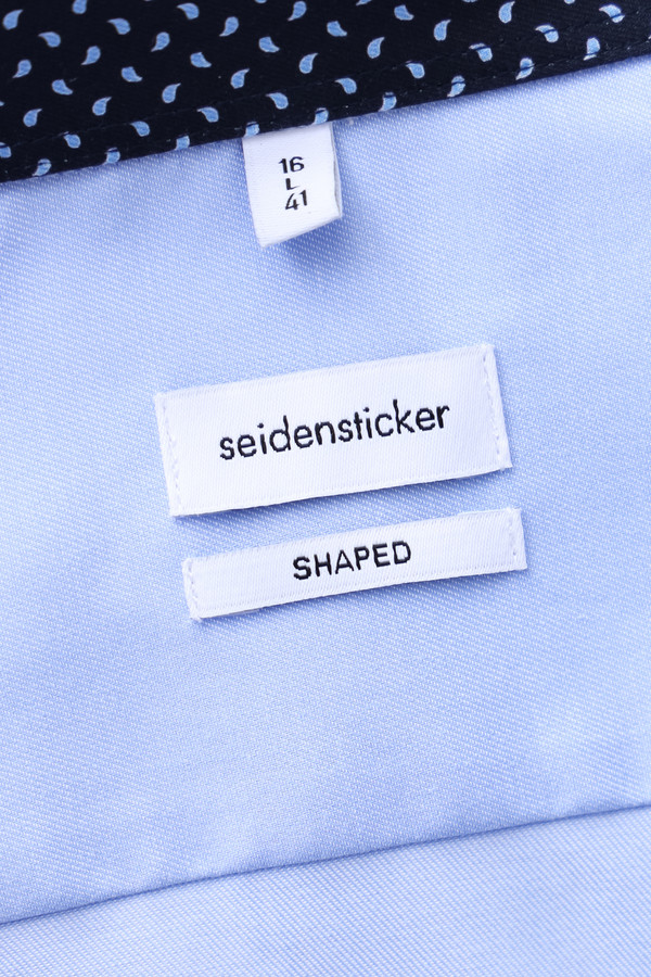 Рубашка с длинным рукавом Seidensticker, размер ворот 42, плечи 52, цвет голубой - фото 7