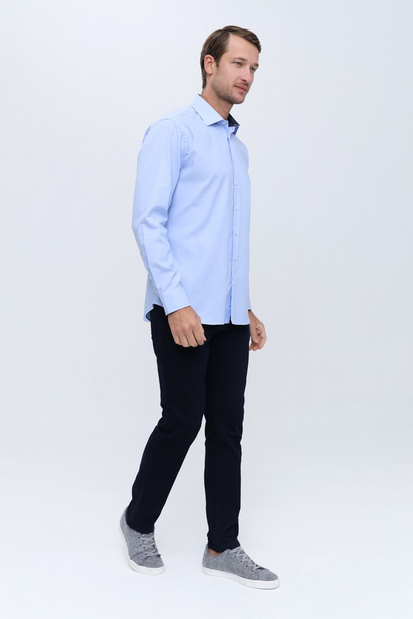 Рубашка с длинным рукавом Seidensticker, размер ворот 42, плечи 52, цвет голубой - фото 2