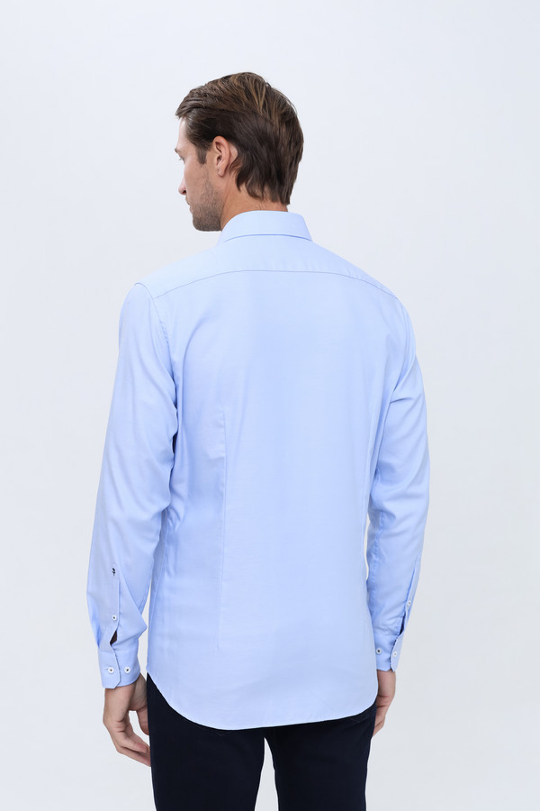 Рубашка с длинным рукавом Seidensticker, размер ворот 42, плечи 52, цвет голубой - фото 4