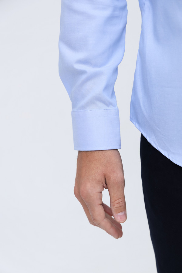 Рубашка с длинным рукавом Seidensticker, размер ворот 42, плечи 52, цвет голубой - фото 6