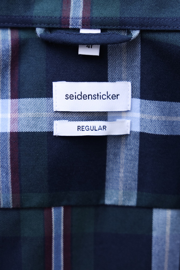 Рубашка с длинным рукавом Seidensticker, размер ворот 42, плечи 52, цвет синий - фото 7