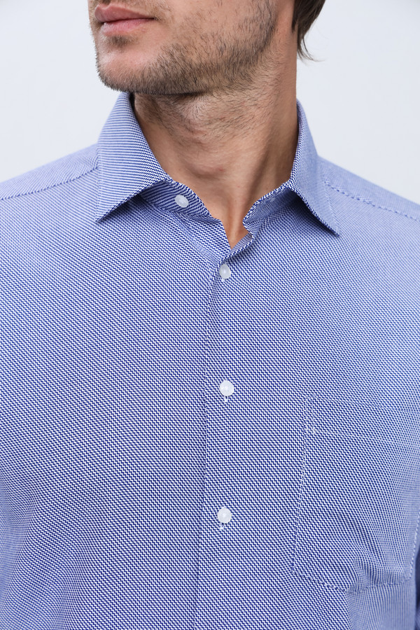 Рубашка с длинным рукавом Seidensticker, размер ворот 43, плечи 54, цвет синий - фото 5