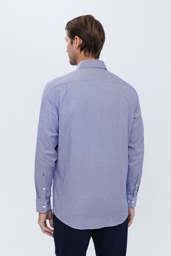 Рубашка с длинным рукавом Seidensticker, размер ворот 43, плечи 54, цвет синий - фото 4