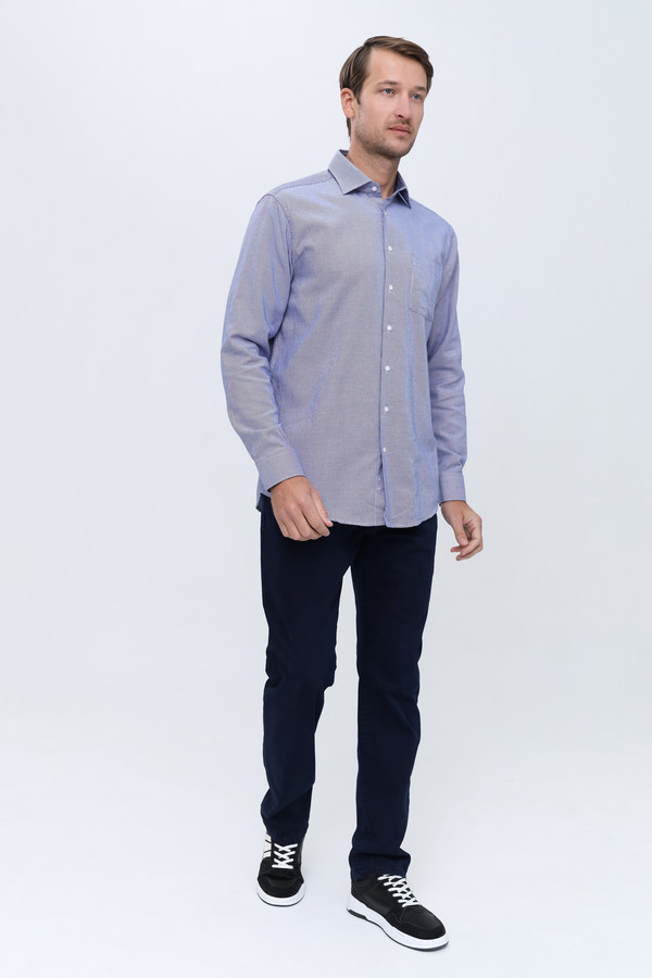 Рубашка с длинным рукавом Seidensticker, размер ворот 43, плечи 54, цвет синий - фото 2