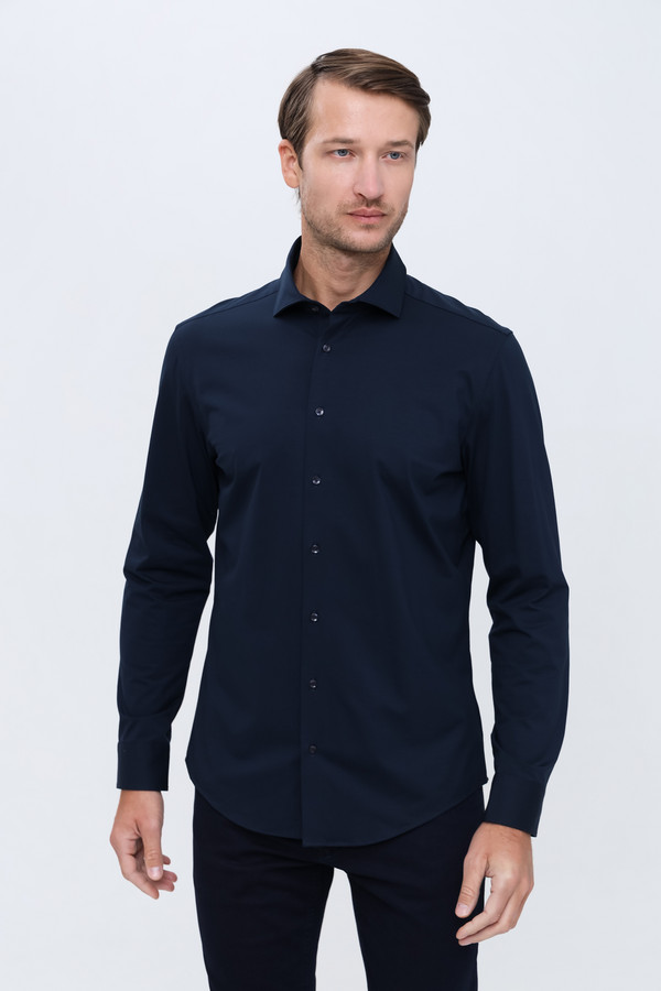 Рубашка с длинным рукавом Seidensticker, размер ворот 41, плечи 50, цвет синий - фото 3
