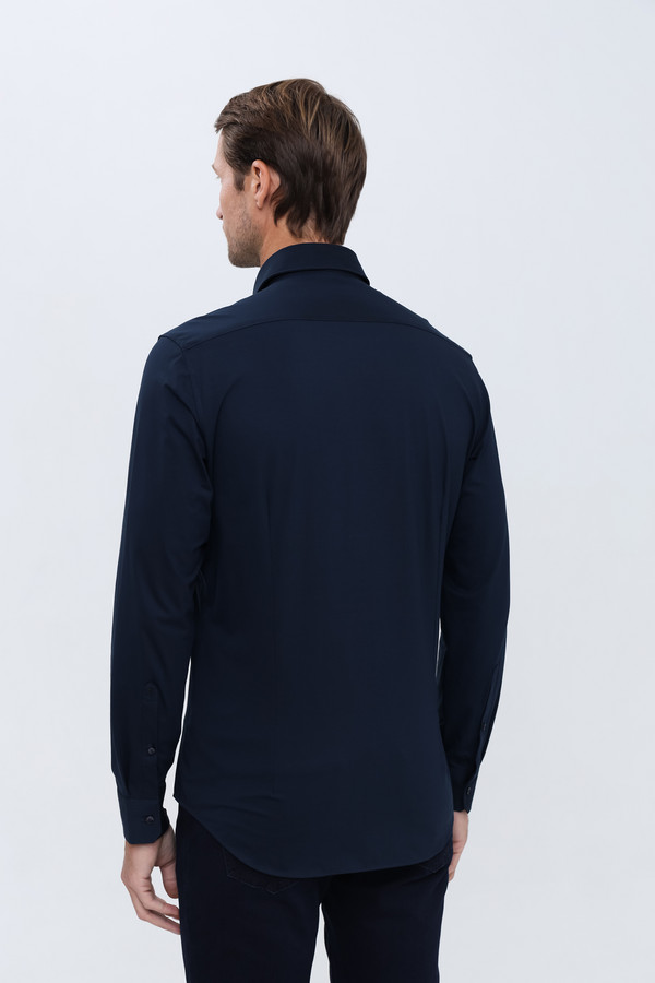 Рубашка с длинным рукавом Seidensticker, размер ворот 41, плечи 50, цвет синий - фото 4
