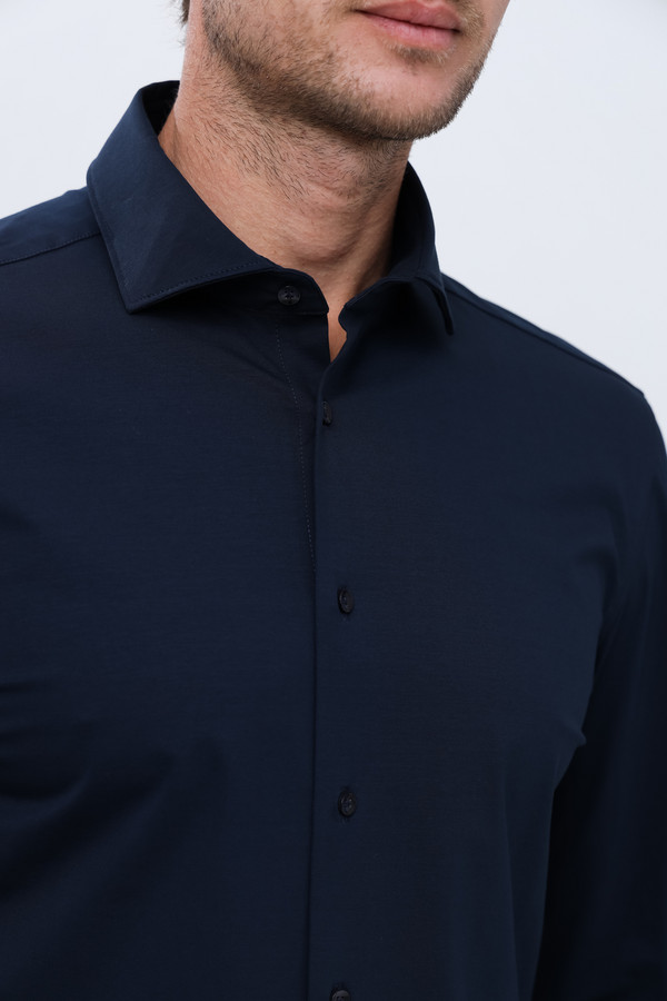 Рубашка с длинным рукавом Seidensticker, размер ворот 41, плечи 50, цвет синий - фото 5