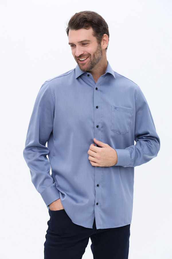 Рубашка с длинным рукавом Casa Moda, размер ворот 45, плечи 58, цвет синий - фото 3