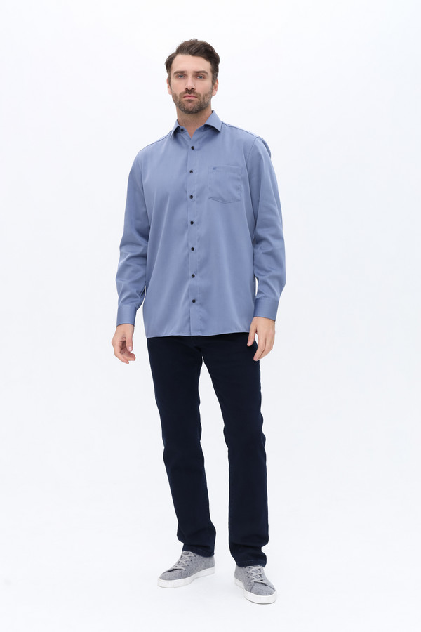 Рубашка с длинным рукавом Casa Moda, размер ворот 45, плечи 58, цвет синий - фото 2
