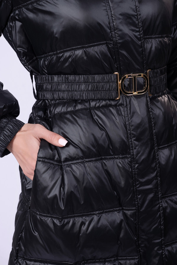 Пальто Twin Set, размер 46, цвет чёрный - фото 7