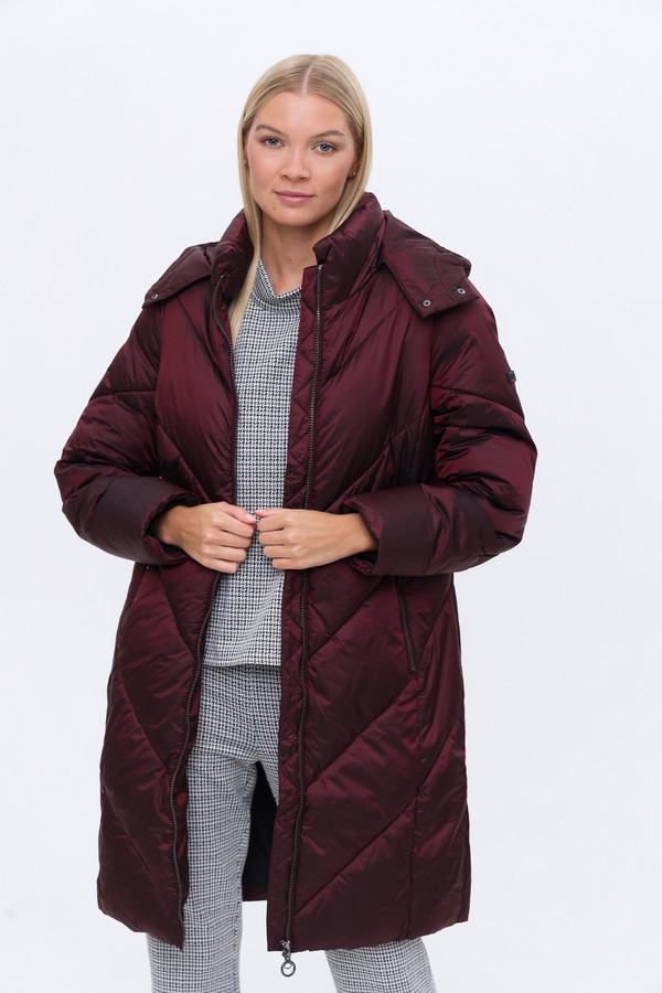 Пальто Olsen, размер 44, цвет бордовый - фото 3