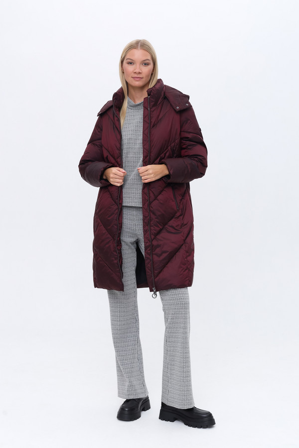 Пальто Olsen, размер 44, цвет бордовый - фото 2