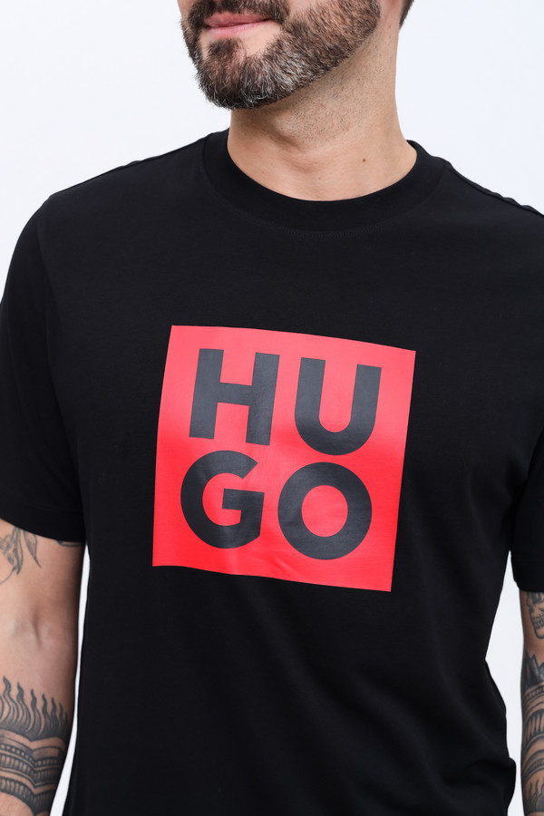 Футболкa Hugo, размер 50-52, цвет чёрный - фото 5