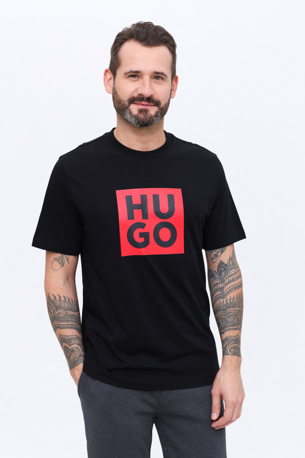 Футболкa Hugo, размер 50-52, цвет чёрный - фото 3
