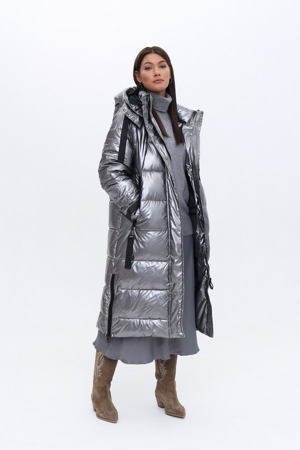 Пальто Zhrill, размер 44-46, цвет серебристый - фото 2