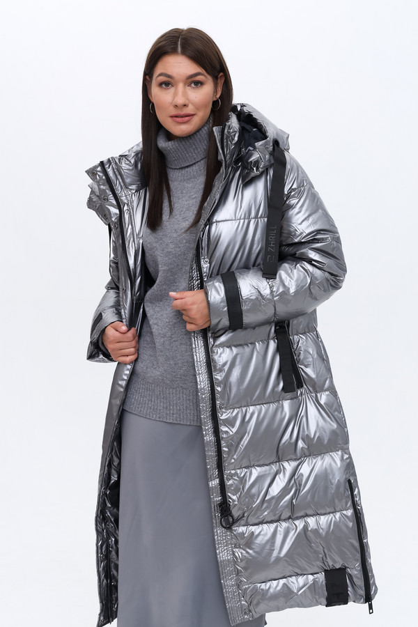 Пальто Zhrill, размер 44-46, цвет серебристый - фото 5