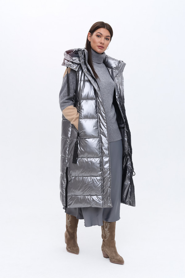Пальто Zhrill, размер 44-46, цвет серебристый - фото 3