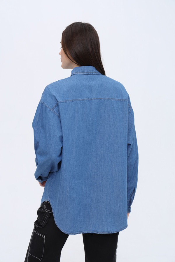 Рубашка с длинным рукавом Alcott, размер 44-46, цвет синий - фото 4