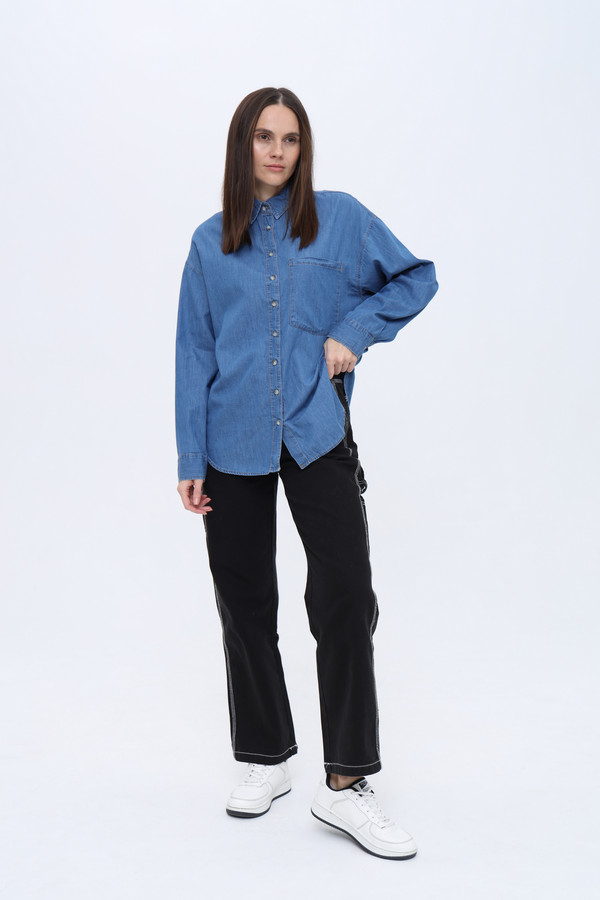 Рубашка с длинным рукавом Alcott, размер 44-46, цвет синий - фото 2