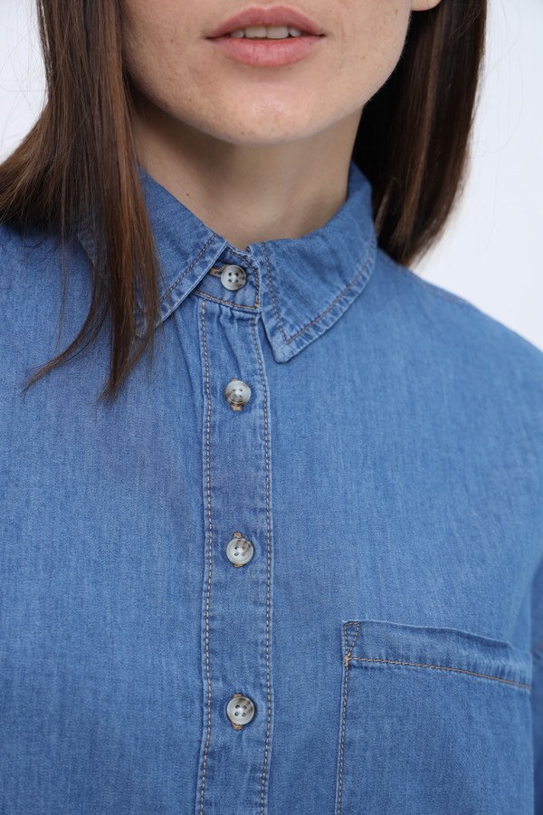 Рубашка с длинным рукавом Alcott, размер 38, цвет синий - фото 5