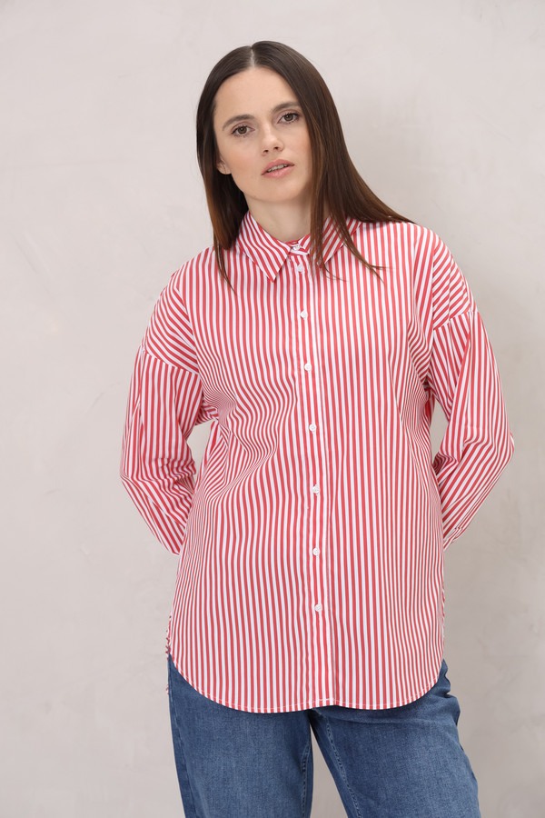 Рубашка с длинным рукавом Oui, размер 46, цвет красный - фото 1