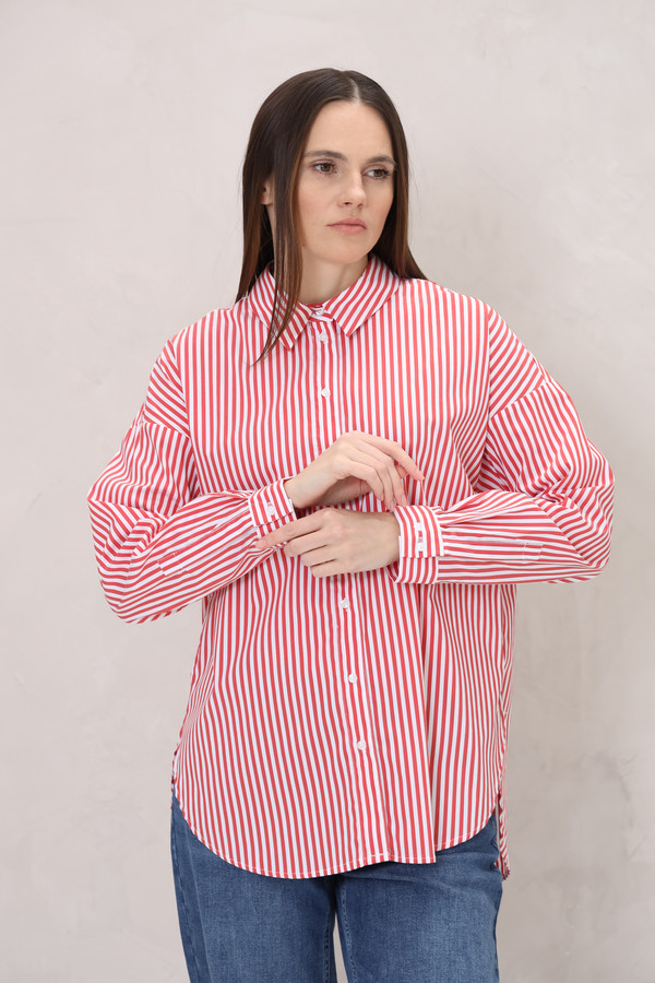 Рубашка с длинным рукавом Oui, размер 46, цвет красный - фото 3