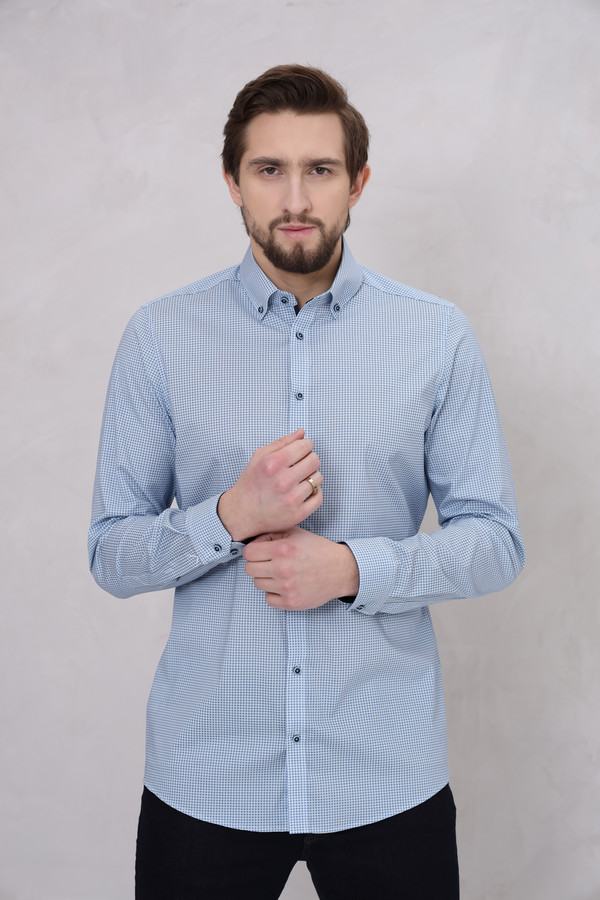 Рубашка с длинным рукавом Venti, размер ворот 44, плечи 56, цвет голубой - фото 1