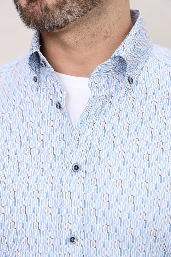 Рубашка с длинным рукавом Venti, размер ворот 40, плечи 48, цвет голубой - фото 6