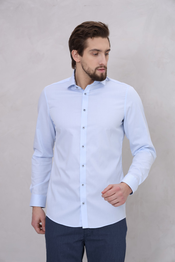 Рубашка с длинным рукавом Venti, размер ворот 42, плечи 52, цвет голубой