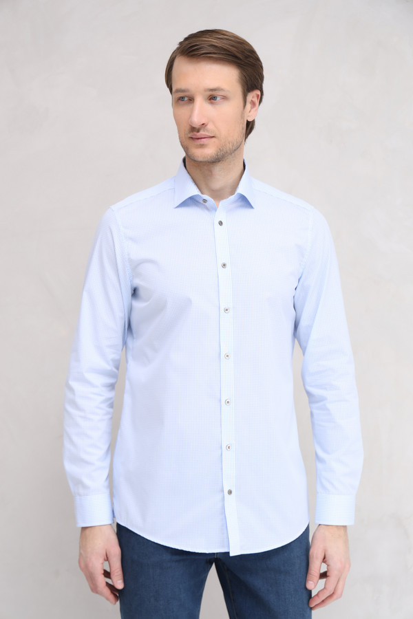 Рубашка с длинным рукавом Venti, размер ворот 43, плечи 54, цвет голубой