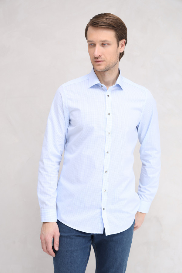 Рубашка с длинным рукавом Venti, размер ворот 43, плечи 54, цвет голубой - фото 3