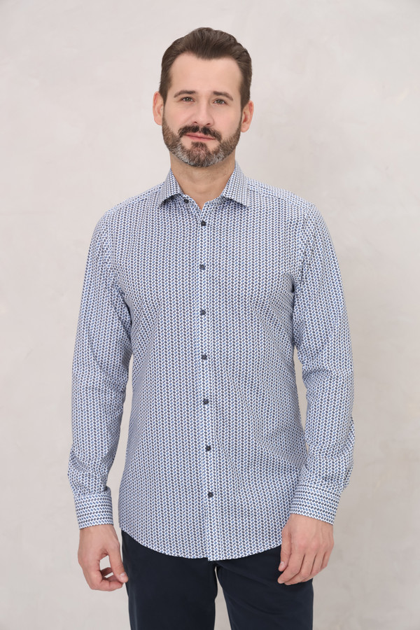 Рубашка с длинным рукавом Venti, размер ворот 44, плечи 56, цвет синий - фото 3