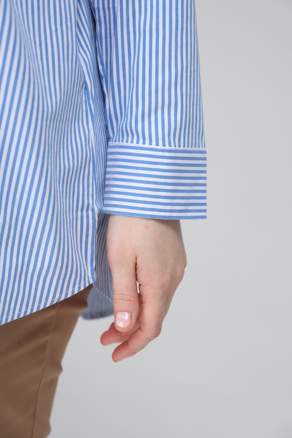 Рубашка с длинным рукавом Via Appia, размер 52, цвет синий - фото 6