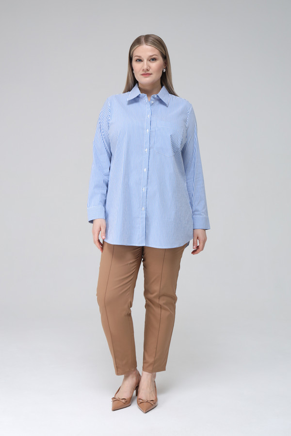Рубашка с длинным рукавом Via Appia, размер 52, цвет синий - фото 2