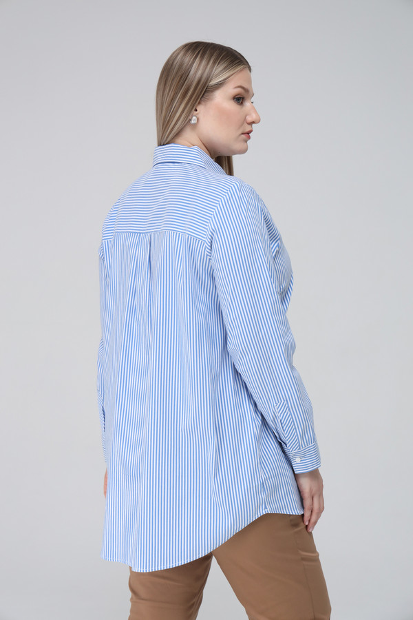 Рубашка с длинным рукавом Via Appia, размер 52, цвет синий - фото 4