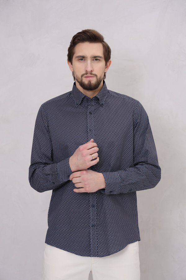 Рубашка с длинным рукавом Casa Moda, размер 50-52, цвет синий - фото 1