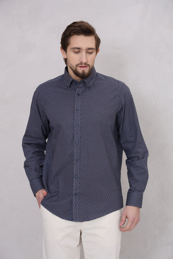 Рубашка с длинным рукавом Casa Moda, размер 50-52, цвет синий - фото 3