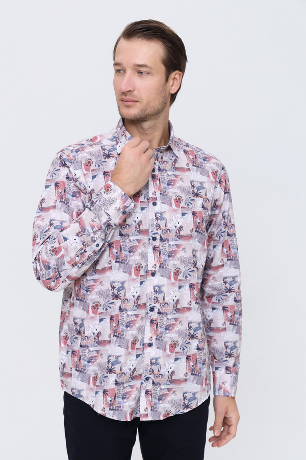 Рубашка с длинным рукавом Casa Moda, размер 46-48, цвет розовый