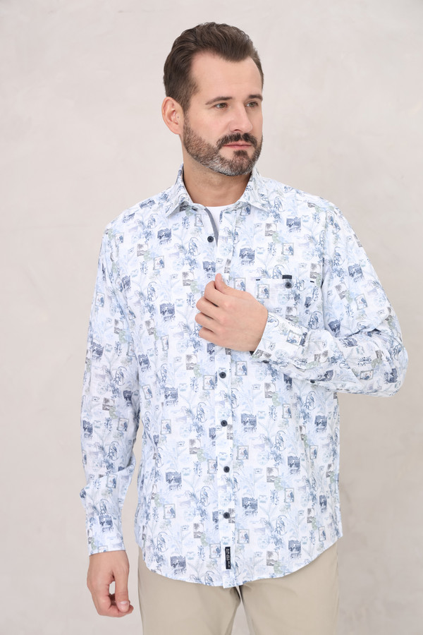 Рубашка с длинным рукавом Casa Moda, размер 58-60, цвет голубой - фото 1