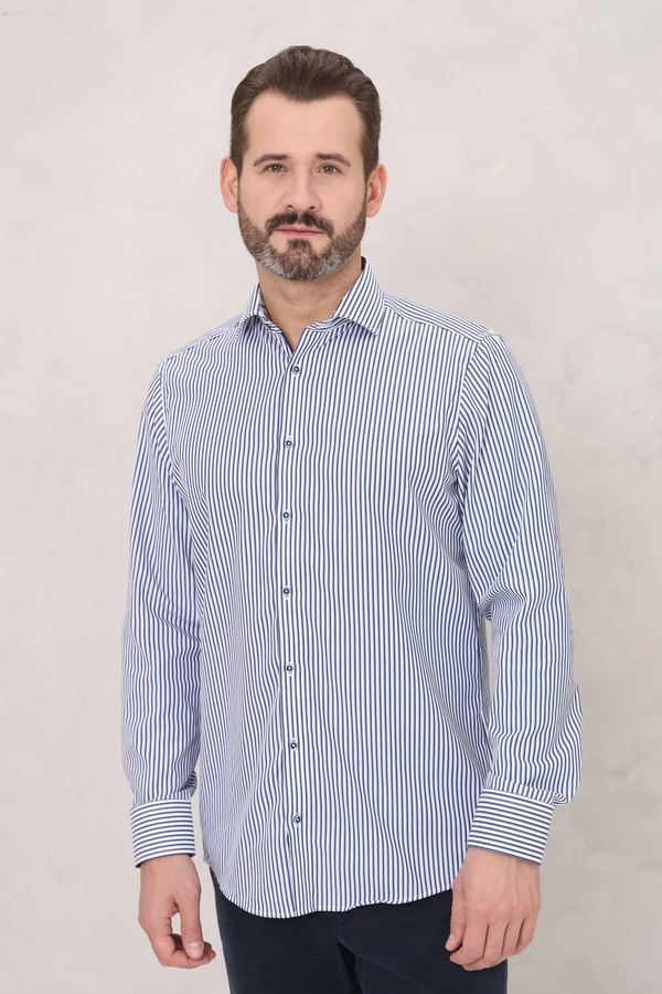 Рубашка с длинным рукавом Venti, размер ворот 42, плечи 52, цвет синий - фото 3