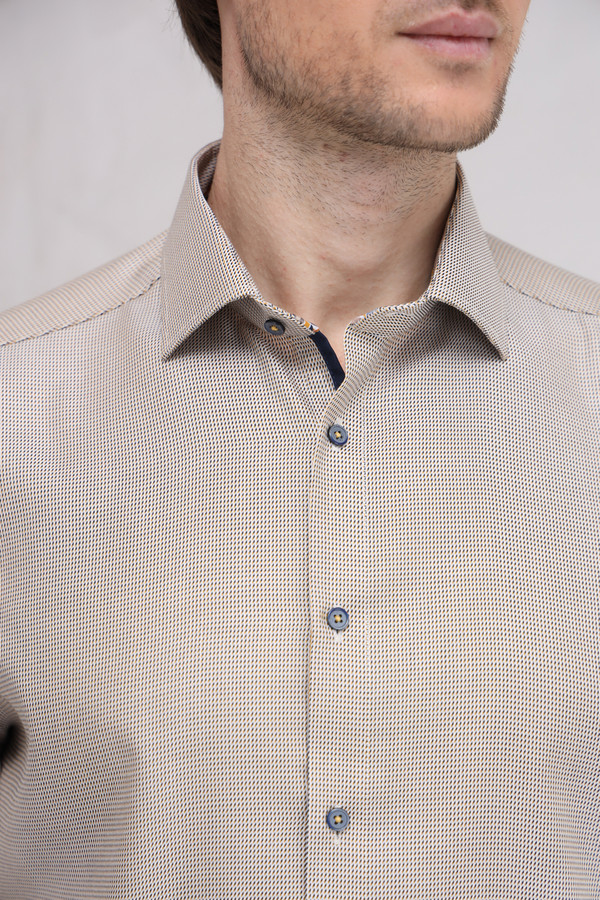 Рубашка с длинным рукавом Venti, размер ворот 43, плечи 54, цвет бежевый - фото 5